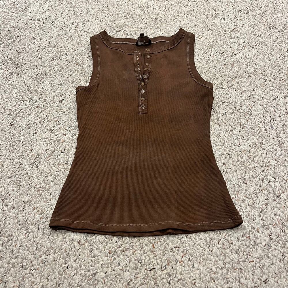 Sezane Felicien Henley Tank M Brown Preppy Classic Casual Minimalist